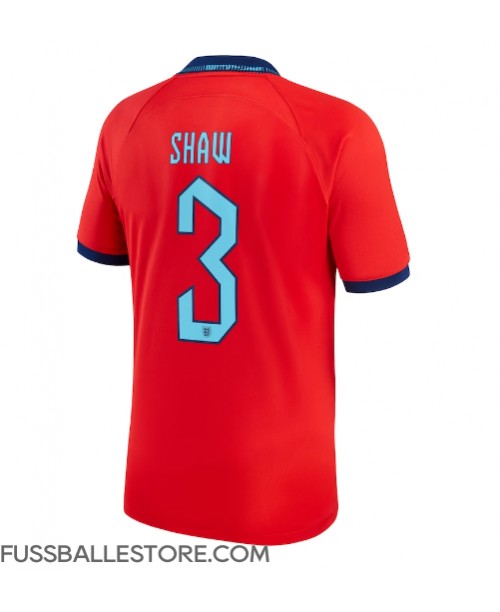 Günstige England Luke Shaw #3 Auswärtstrikot WM 2022 Kurzarm